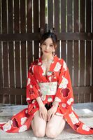 [MiStar Enchantment] Vol.326_嫩模沈佳熹私房鲜艳红色和服半露酥breast白嫩美腿诱惑Photo 45P