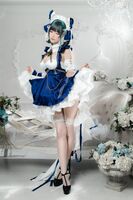Coser sister and child Ely_eee-Cheshire Shiba 郡主题私房性感礼裙配白丝吊袜秀美腿诱惑Photo 70P