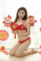 [Candy 网红馆] Vol.070_嫩模萌汉药baby New Year Blessing Sex Sensation Color Inner Clothing Hide Complete Beauty Body Material 诱惑Photo 42P
