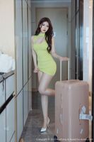 [HuaYang Huazhong] Vol.494_模特小海臀 Rena性感粉绿连身衣半撩露开档肉丝秀翘臀诱惑Photo 47P