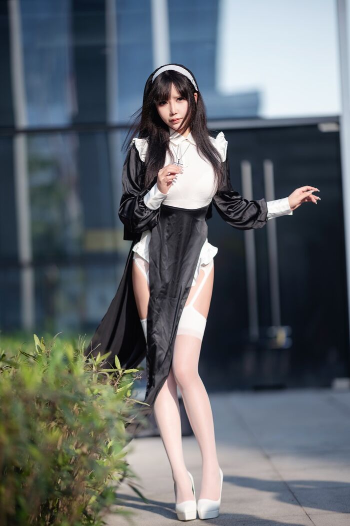 2D sister child embracing run Moko aa 生日特辑主题性感修女装 Half Dewy Go-Milk Leopard 纹遮点诱惑Photo 75P 56th image