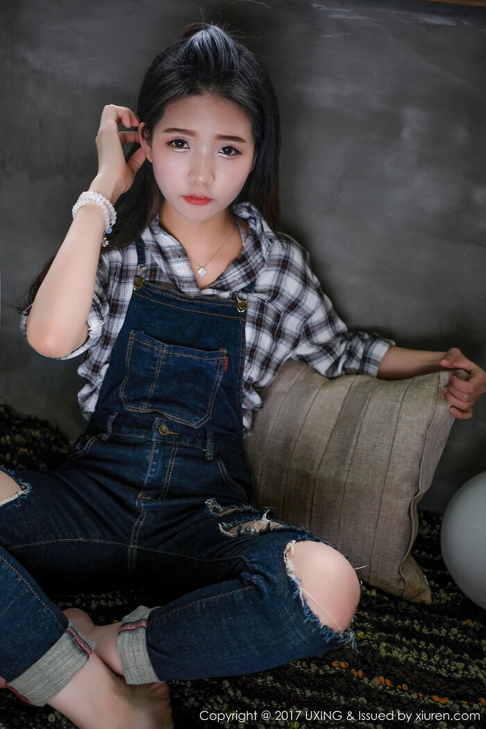[UXING优星馆]Vol.044_童颜巨乳嫩模可爱的小叶子脱牛仔衬衫秀完美曲线诱惑写真40P 13th image