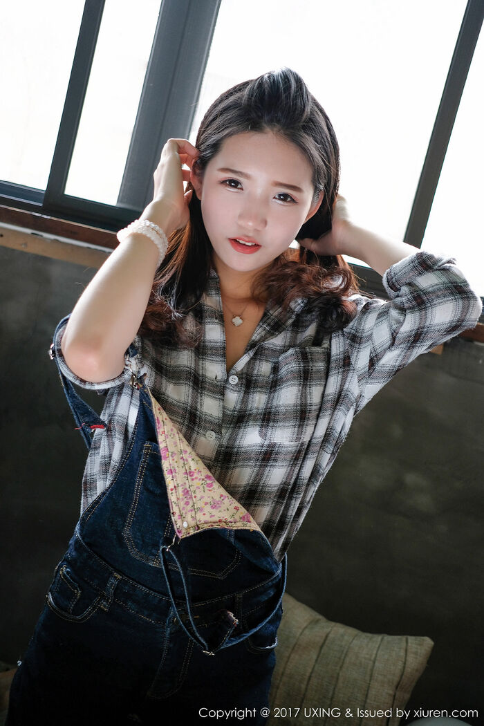 [UXING优星馆]Vol.044_童颜巨乳嫩模可爱的小叶子脱牛仔衬衫秀完美曲线诱惑写真40P 23th image