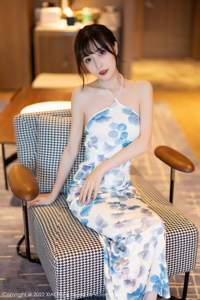 [XiaoYu画语界] Vol.877_模特林星阑性感露shoulder带图案连衣短配ultra-thin white 丝袜秀美腿迷人Photo 85P 12th image