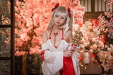 萌系小姐姐 honey juice cat 裘可畏巫女主题sexual sensation红白连衣裙半脱露惹火身Material诱惑Photo 50P