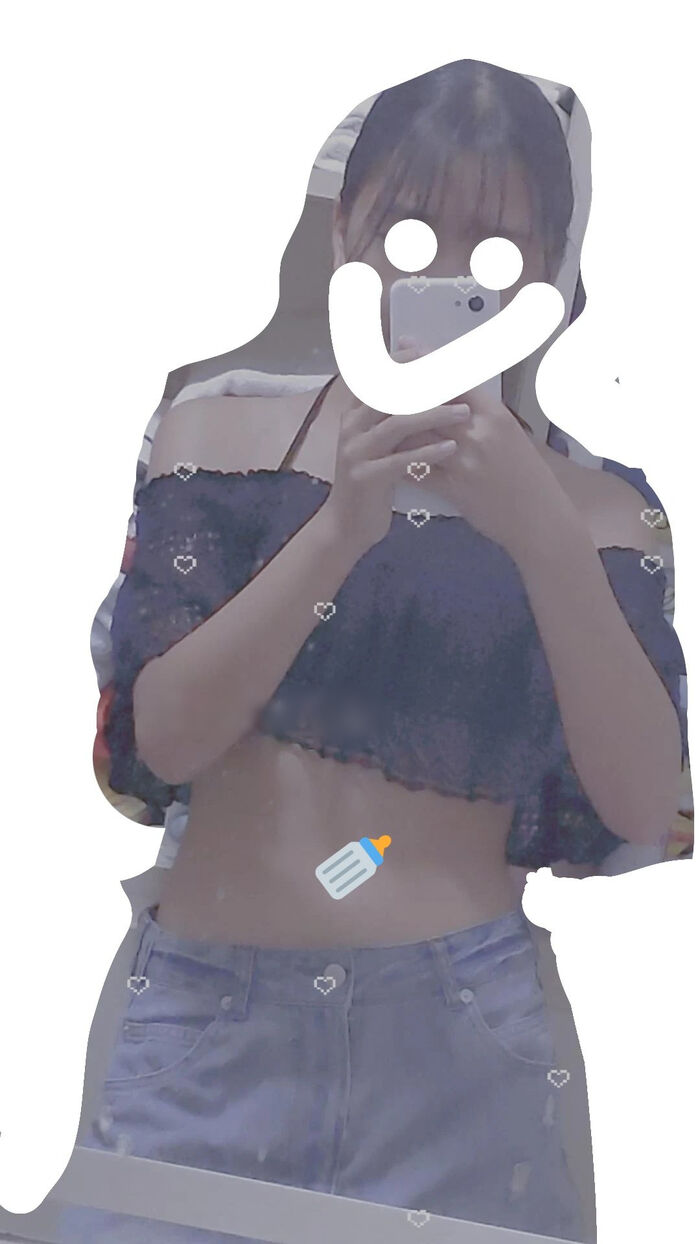 22-year-old female student holding a smartphone with her face and taking a naked hair nude mirror photo 6th image