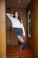XiuRen第5842期_模特夏甜甜 Sexual Sensation White Upper Clothing 配ash Short 裙露露蕾丝内衣超thin 黑丝诱惑Photo 69P