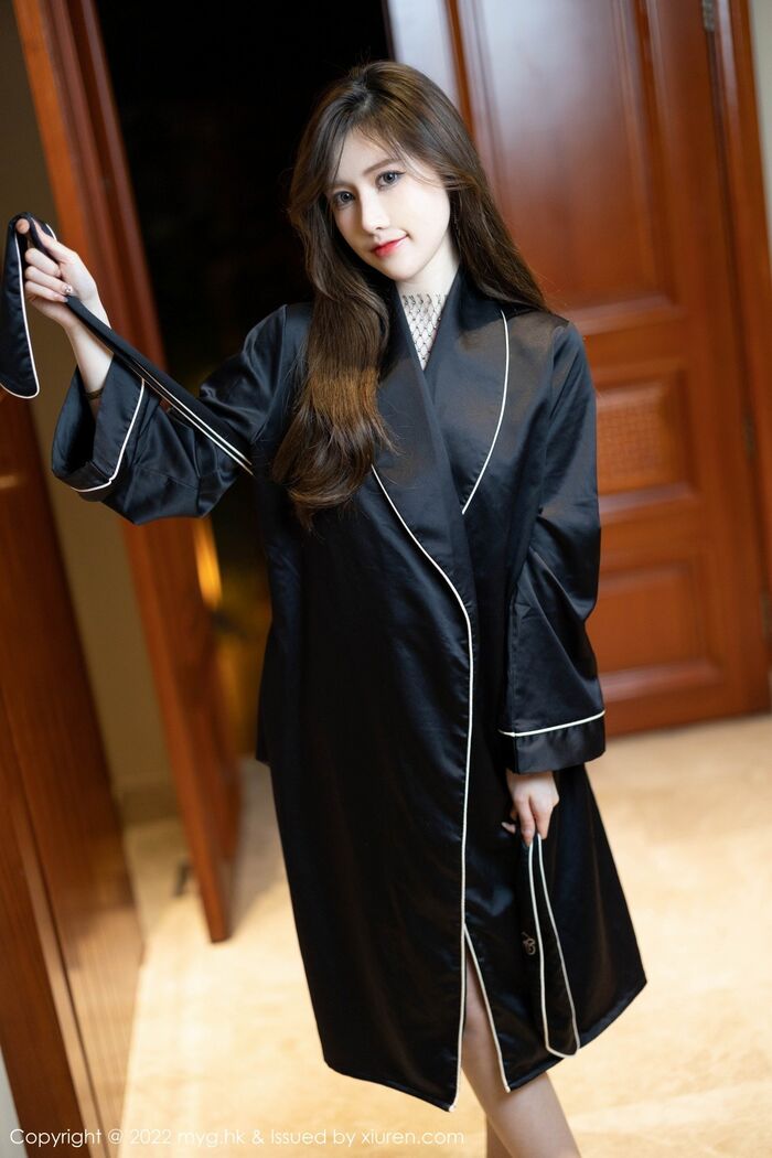 [MyGirl美媛馆]Vol.628_模特美桃酱珠三角旅拍私房脱睡袍露黑色蕾丝内衣撩人诱惑写真57P 6th image