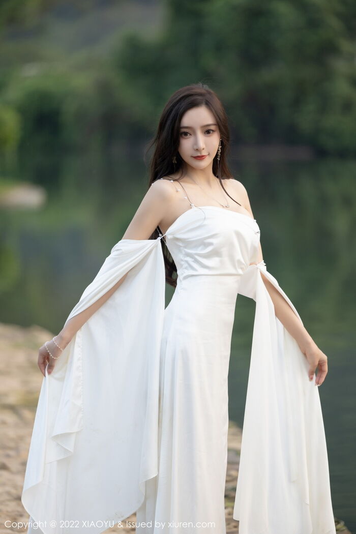 [XiaoYu画语界] Vol.884_ Goddess Wang 馨瑶yanni杭州旅拍户外白蕾丝内衣配白丝袜诱惑Photo 87P 10th image