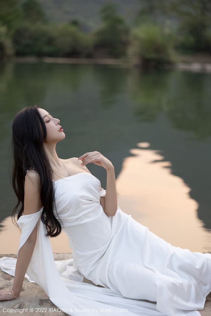 [XiaoYu画语界] Vol.884_ Goddess Wang 馨瑶yanni杭州旅拍户外白蕾丝内衣配白丝袜诱惑Photo 87P 14th image