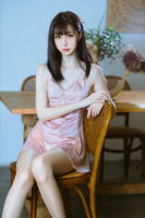 网络美女许岚LAN 半transmeable powder 纱主题私房erotic powder color 吊带水裙秀白嫩美腿迷人Photo 40P