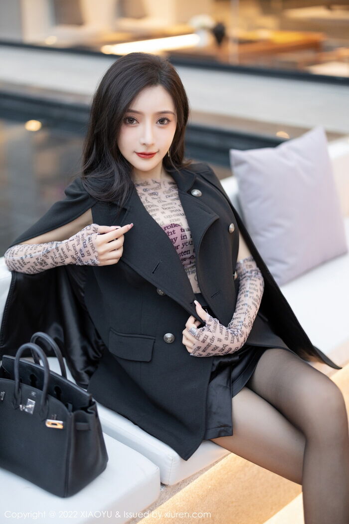 [XiaoYu画语界] Vol.916_ Goddess Wang 馨瑶yanni半脱露轻透服饰配超thin 黑丝秀惹火身品诱惑Photo 93P 6th image