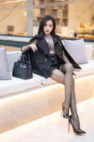 [XiaoYu画语界] Vol.916_ Goddess Wang 馨瑶yanni半脱露轻透服饰配超thin 黑丝秀惹火身品诱惑Photo 93P