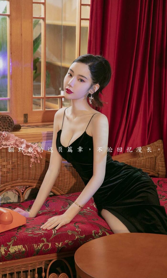 [Ugirls爱尤物] No.2456_ 模特萌琪琪唯美诗篇性感黑色吊裙秀完美身Material迷人诱惑Photo 35P 6th image