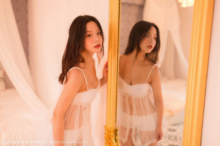 [RUISG瑞丝馆]VOL.081_嫩模木木夕Mmx私房性感白色薄纱内衣秀完美身材诱惑写真46P 17th image