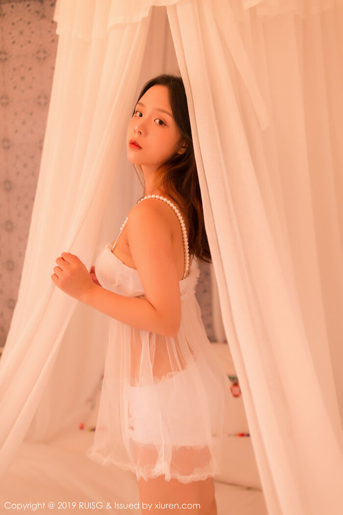 [RUISG瑞丝馆]VOL.081_嫩模木木夕Mmx私房性感白色薄纱内衣秀完美身材诱惑写真46P 26th image