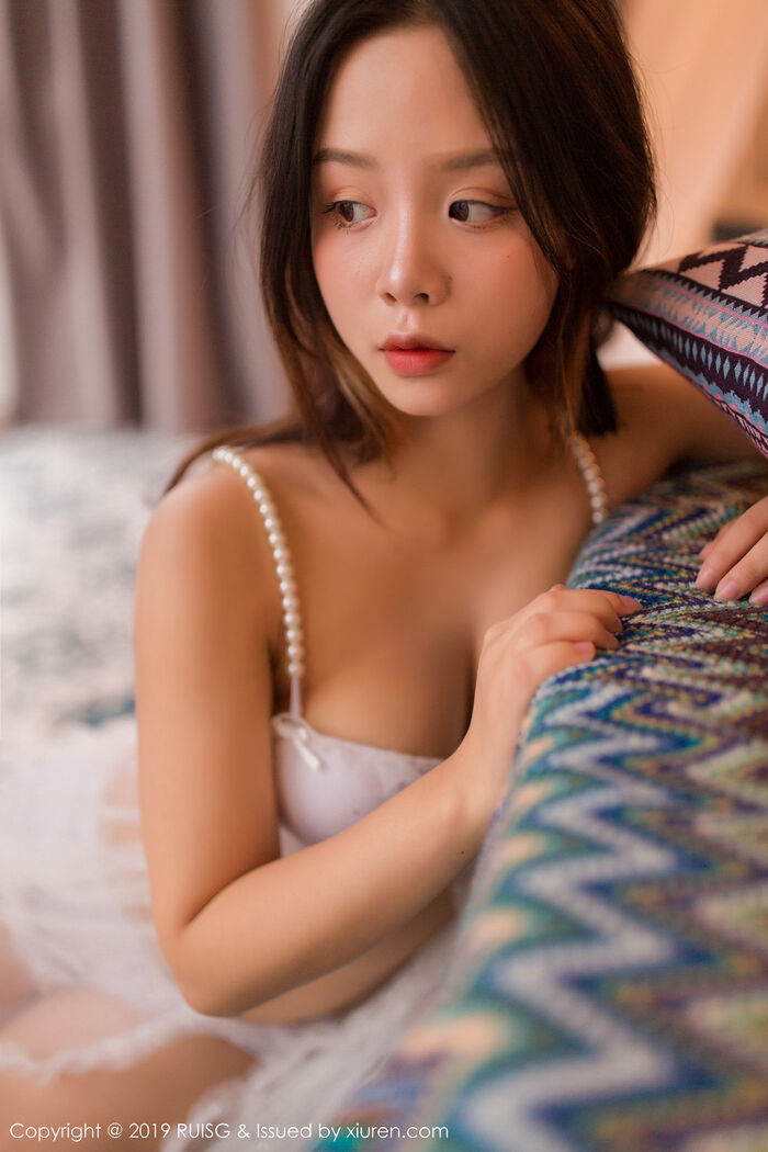 [RUISG瑞丝馆]VOL.081_嫩模木木夕Mmx私房性感白色薄纱内衣秀完美身材诱惑写真46P 37th image