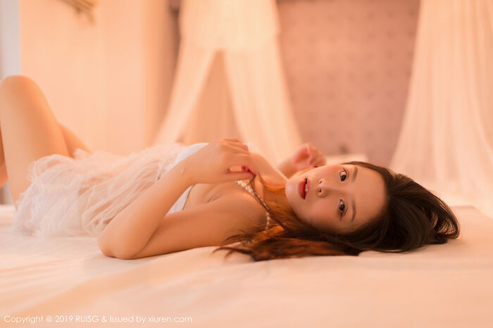 [RUISG瑞丝馆]VOL.081_嫩模木木夕Mmx私房性感白色薄纱内衣秀完美身材诱惑写真46P 42th image