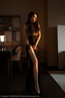 [XiaoYu画语界] Vol.948_ Goddess Xu Lizhi Booty 脱黑色薄纱裙露性感黑色情趣网格惹火诱惑Photo 95P