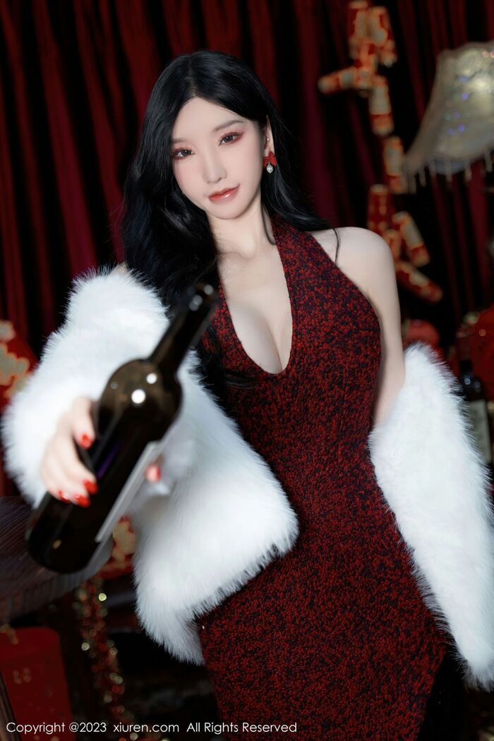 XiuRen 第6174位_Goddess 周于希 Sally 新春主题低chest服饰配ultrathin 黑丝秀完美身Material诱惑Photo 85P 13th image